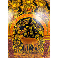 Costurero Dorado en Ocre / Lacquer Mexican Folk Art