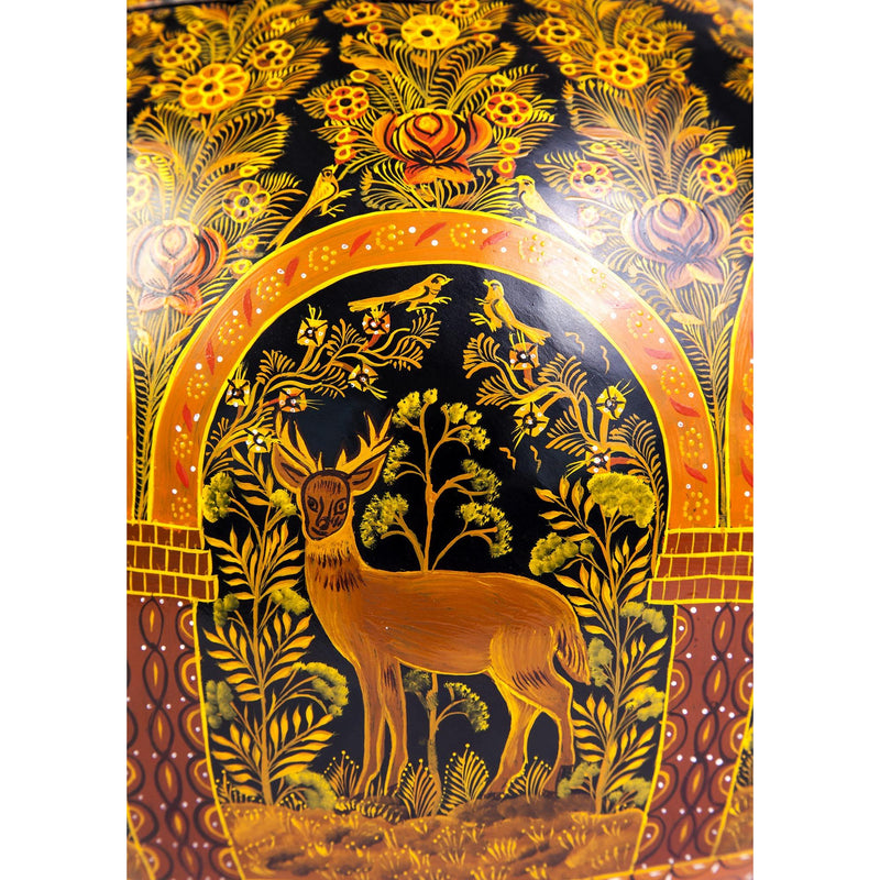 Costurero Dorado en Ocre / Lacquer Mexican Folk Art