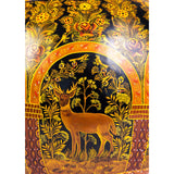 Costurero Dorado en Ocre / Lacquer Mexican Folk Art