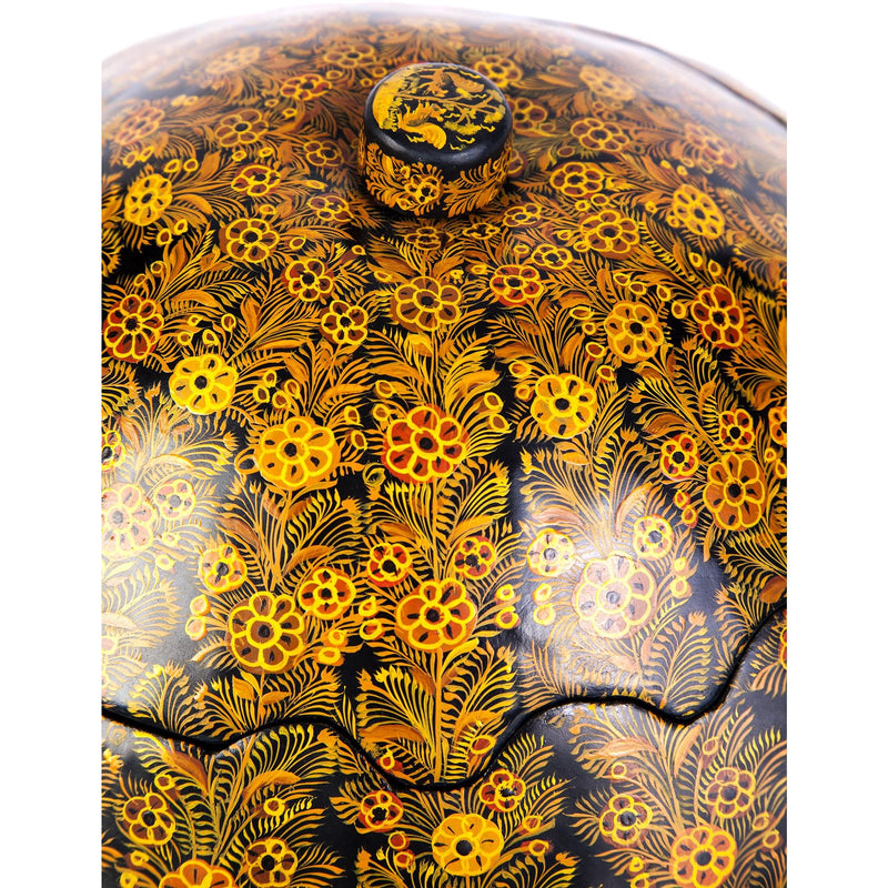 Costurero Dorado en Ocre / Lacquer Mexican Folk Art