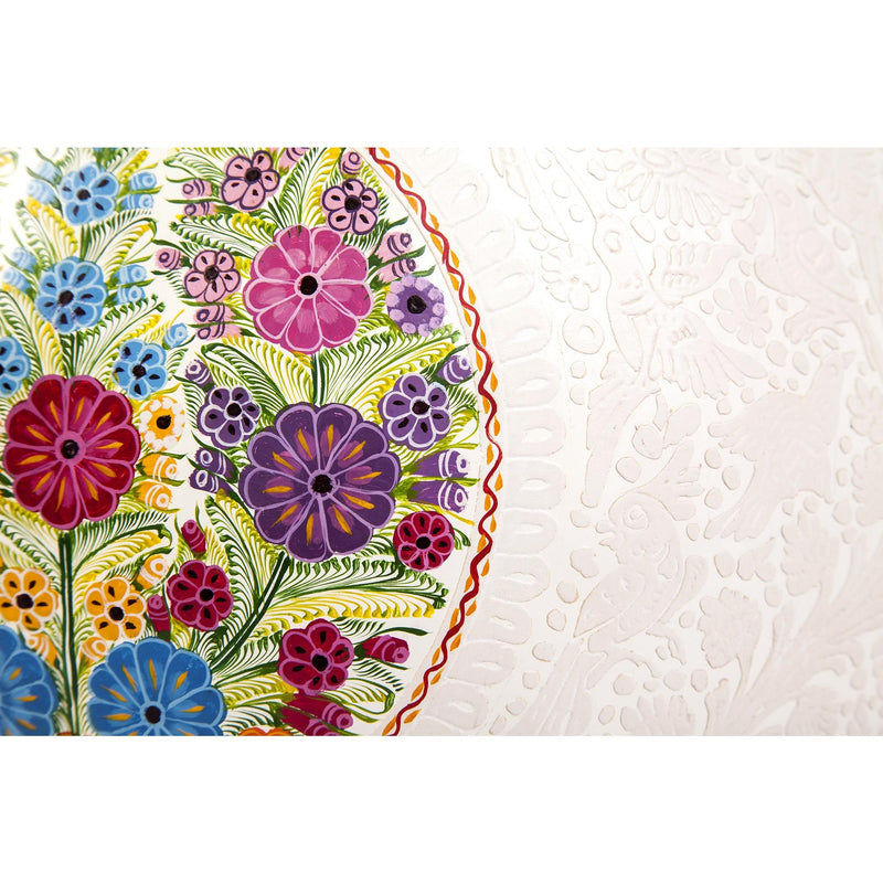 Costurero Blanco y Rallado / Lacquer Mexican Folk Art