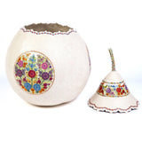 Costurero Blanco y Rallado / Lacquer Mexican Folk Art