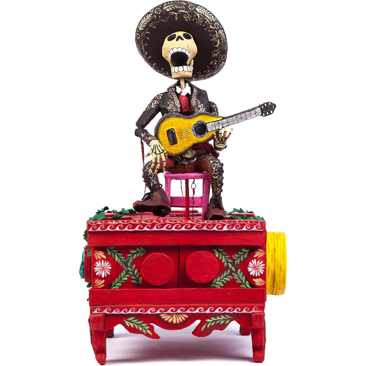 El Mariachi / Mexican Mechanical Folk Art Carton Sculpture