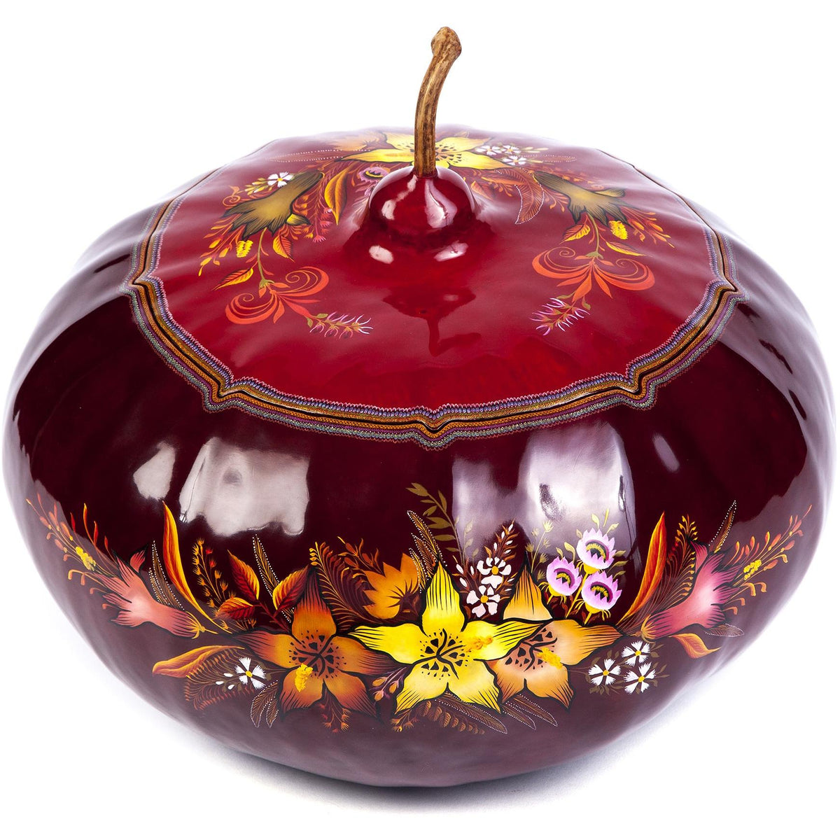 Costurero Vino / Lacquer Mexican Folk Art