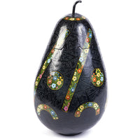 Costurero negro rayado / Lacquer Mexican Folk Art