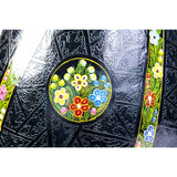 Costurero negro rayado / Lacquer Mexican Folk Art