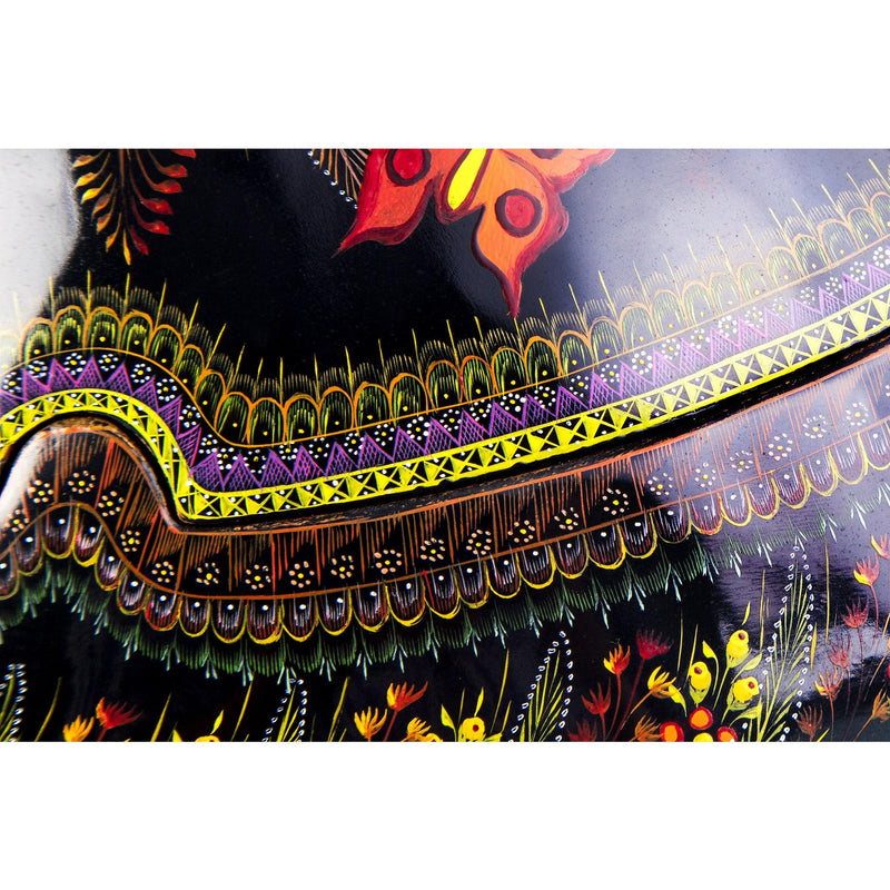 Costurero con tapa negra / Lacquer Mexican Folk Art