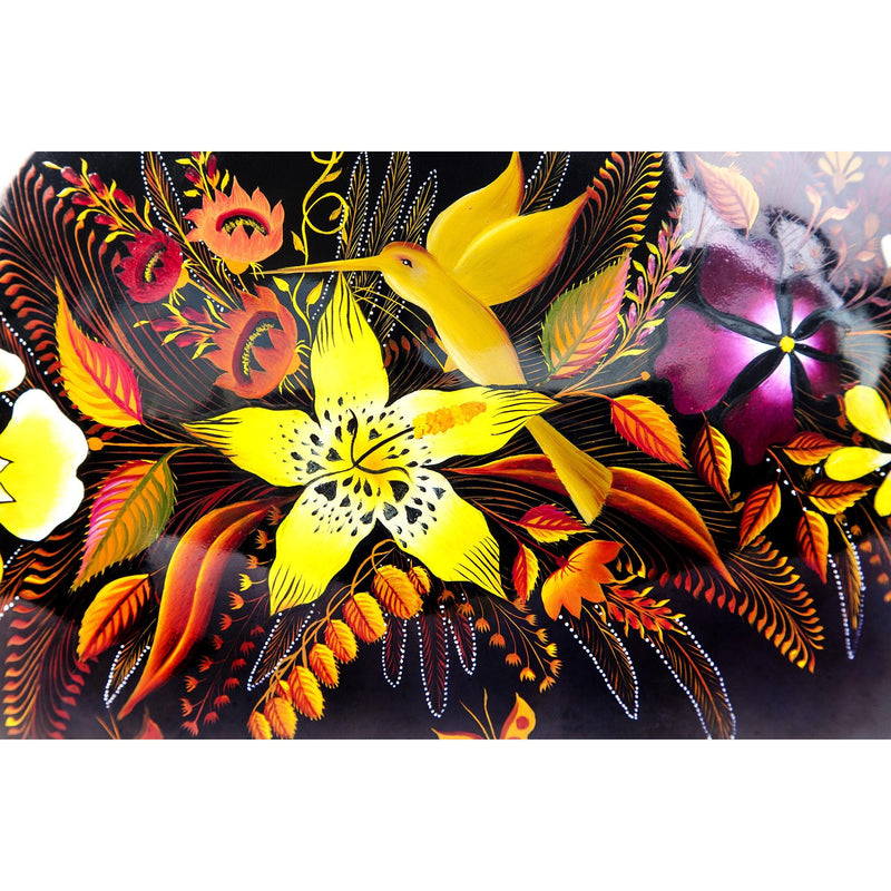 Costurero con tapa negra / Lacquer Mexican Folk Art