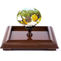 Huevo Avestruz Mariposa Monarca / Mexican Folk Art Featherwork