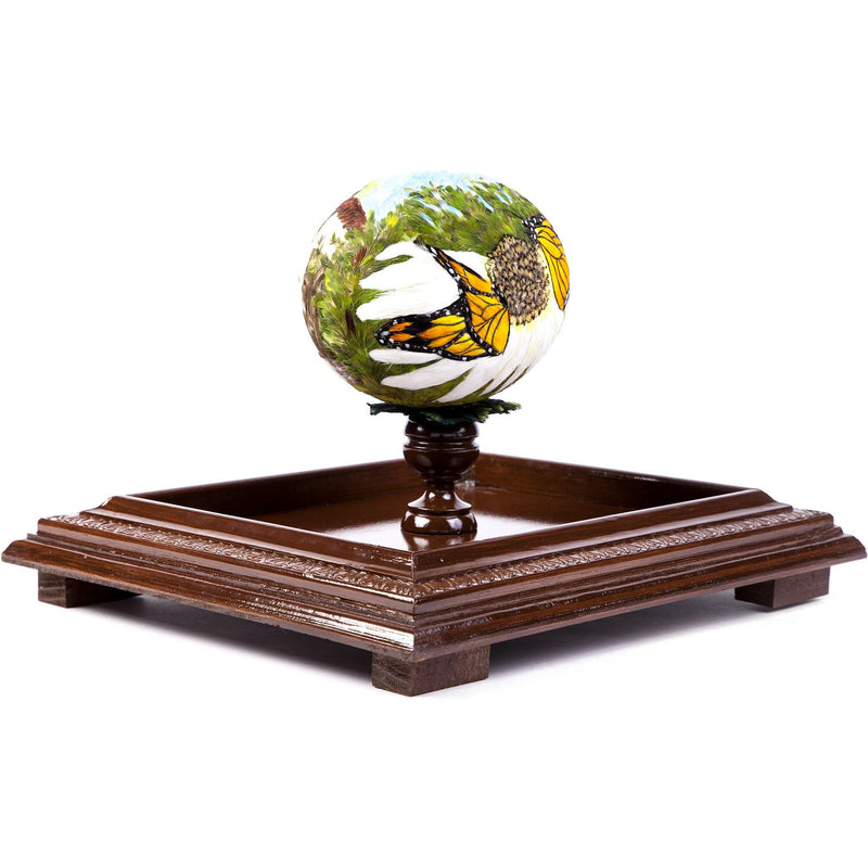 Huevo Avestruz Mariposa Monarca / Mexican Folk Art Featherwork