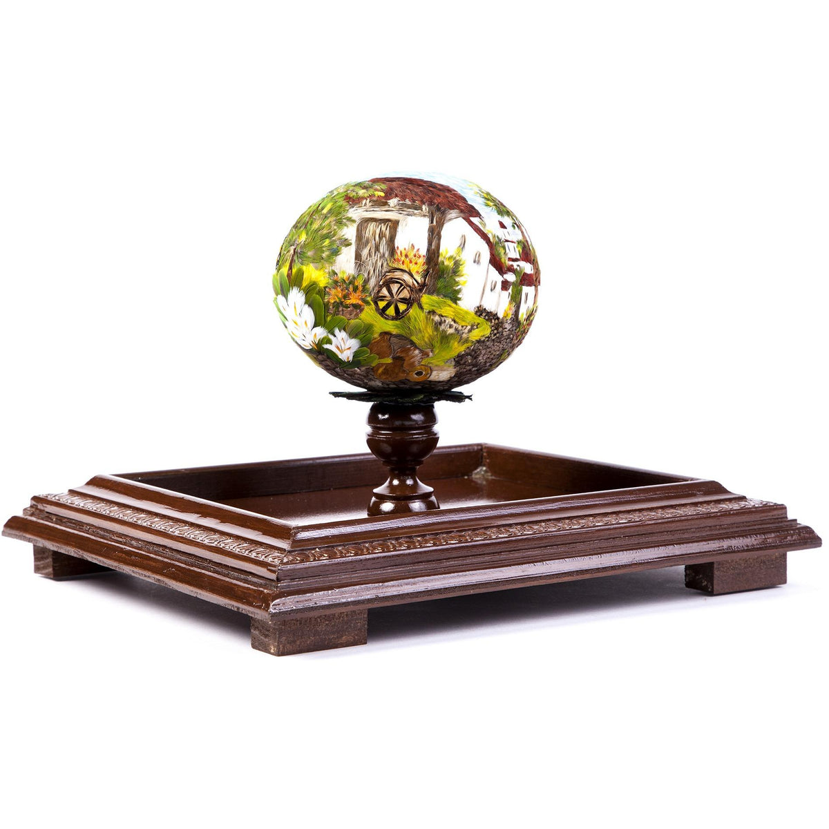 Huevo Avestruz Mariposa Monarca / Mexican Folk Art Featherwork