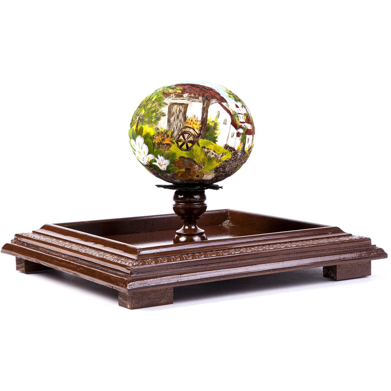 Huevo Avestruz Mariposa Monarca / Mexican Folk Art Featherwork