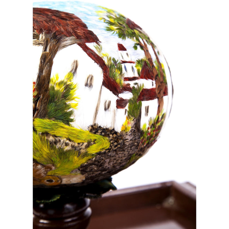 Huevo Avestruz Mariposa Monarca / Mexican Folk Art Featherwork