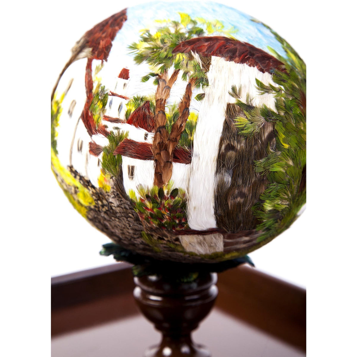 Huevo Avestruz Mariposa Monarca / Mexican Folk Art Featherwork