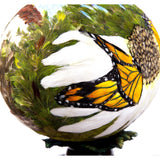 Huevo Avestruz Mariposa Monarca / Mexican Folk Art Featherwork
