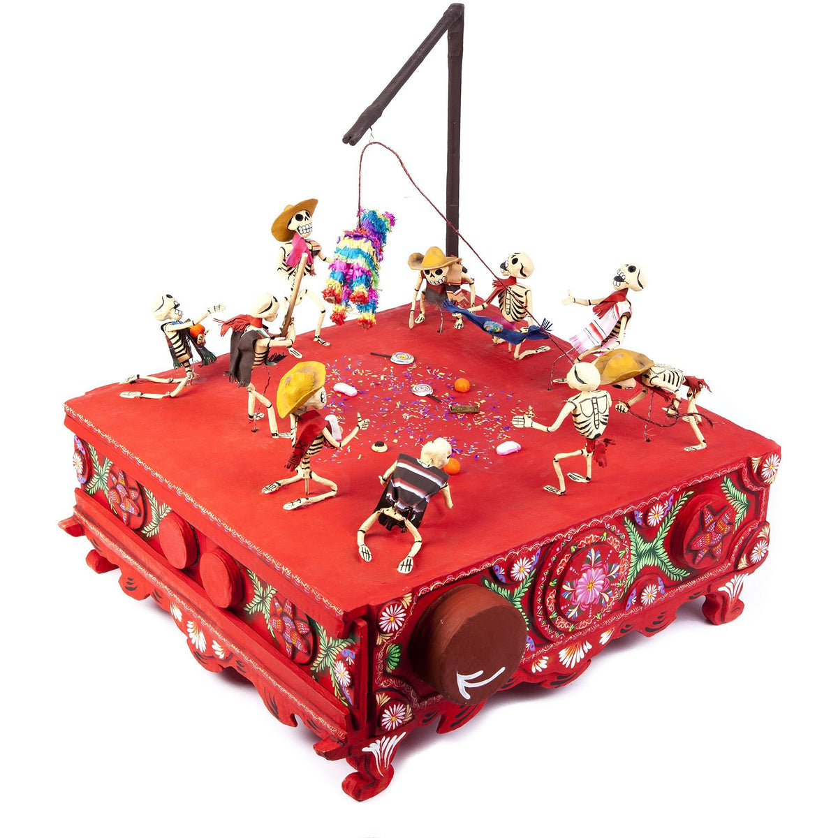 Piñata en mi Pueblo / Mexican Mechanical Folk Art Carton Sculpture