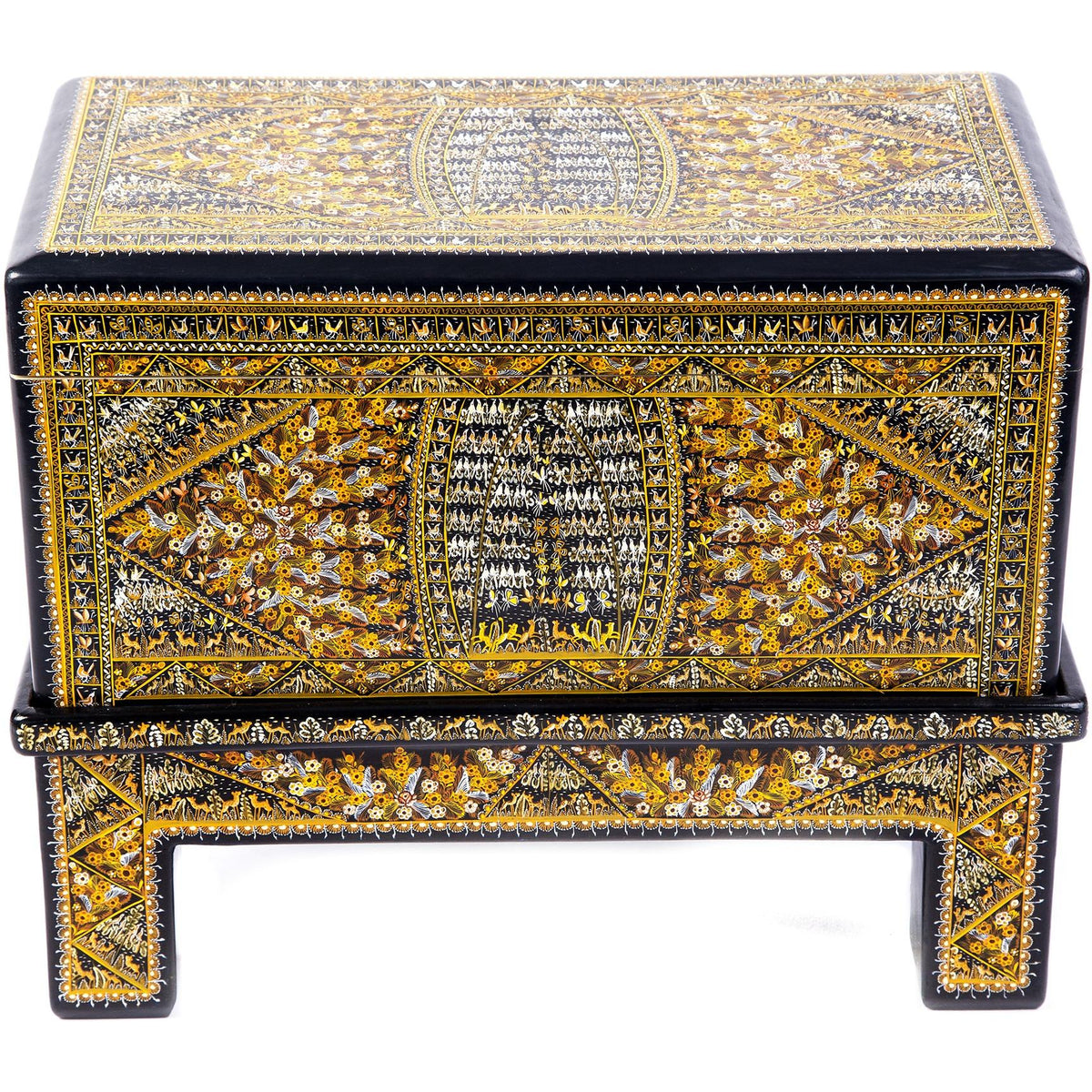 Caja Detallada / Woodcarving Lacquer Mexican Folk Art