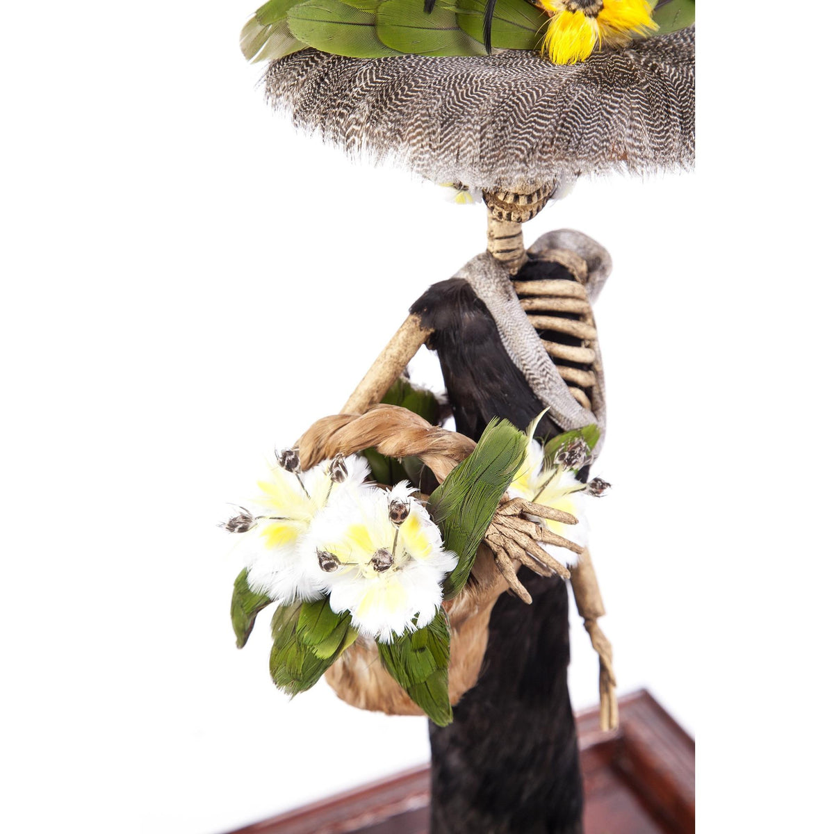 Catrina lista para la Fiesta / Mexican Folk Art Sculpture Featherwork and Ceramics