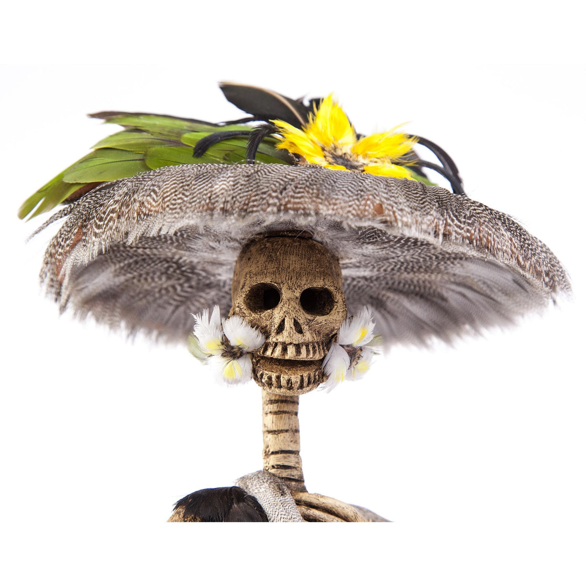 Catrina lista para la Fiesta / Mexican Folk Art Sculpture Featherwork and Ceramics