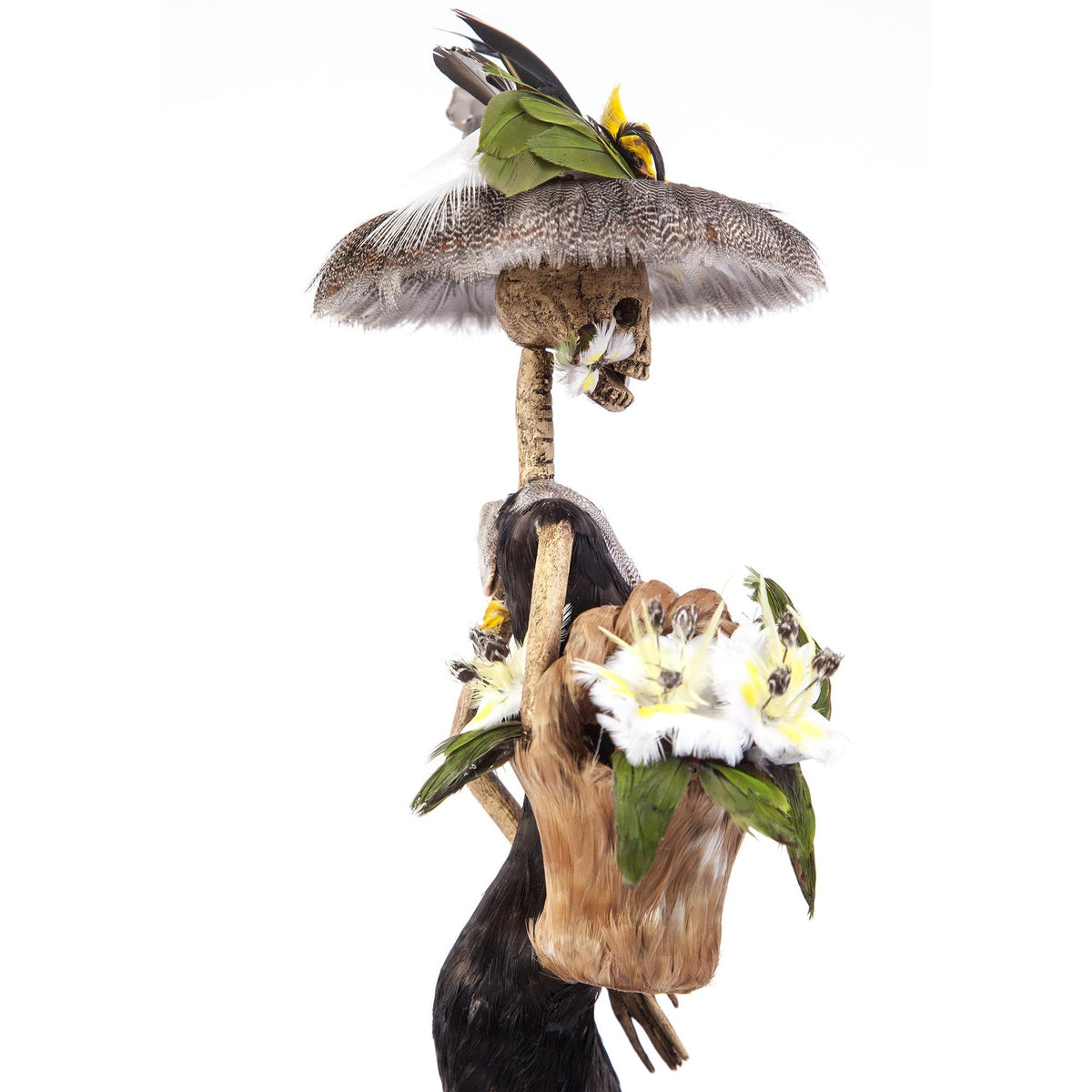 Catrina lista para la Fiesta / Mexican Folk Art Sculpture Featherwork and Ceramics