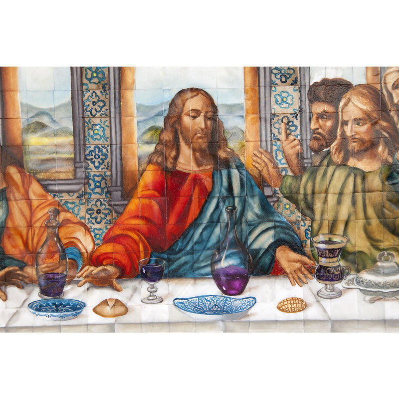 La Ultima Cena Colonial / Mexican Folk Art Inlay Nacre Frame