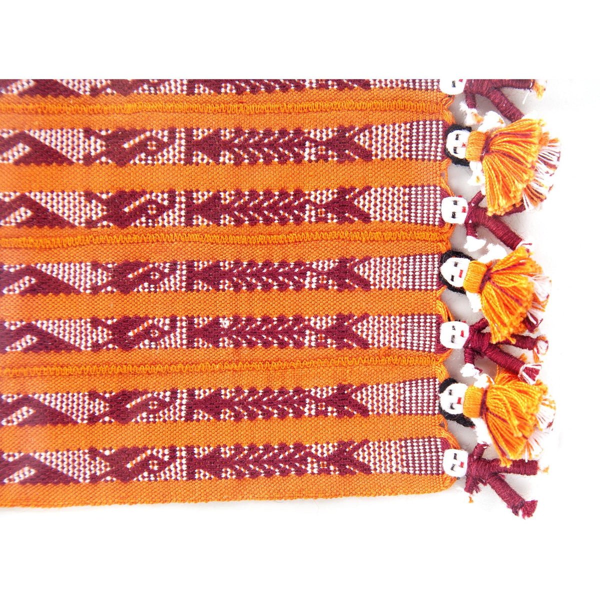 Tapete Miniatura Naranja y Rojo / Textiles Mexican Folk Art Miniature Rug