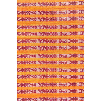 Tapete Miniatura Naranja y Rojo / Textiles Mexican Folk Art Miniature Rug