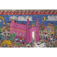 Nacimiento en Xalitla / Amate Paper Mexican Folk Art Painting Frame Nativity