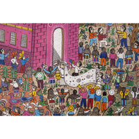Nacimiento en Xalitla / Amate Paper Mexican Folk Art Painting Frame Nativity