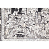 Preparando las festividades del nacimiento / Amate Paper Mexican Folk Art Painting Frame Nativity