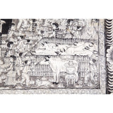 Preparando las festividades del nacimiento / Amate Paper Mexican Folk Art Painting Frame Nativity