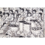 Preparando las festividades del nacimiento / Amate Paper Mexican Folk Art Painting Frame Nativity