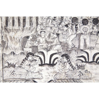 Preparando las festividades del nacimiento / Amate Paper Mexican Folk Art Painting Frame Nativity