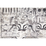 Preparando las festividades del nacimiento / Amate Paper Mexican Folk Art Painting Frame Nativity