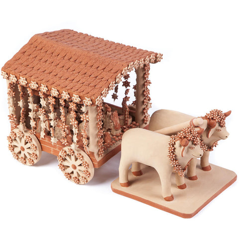 Carreta con Nacimiento / Ceramics Mexican Folk Art Clay Nativity
