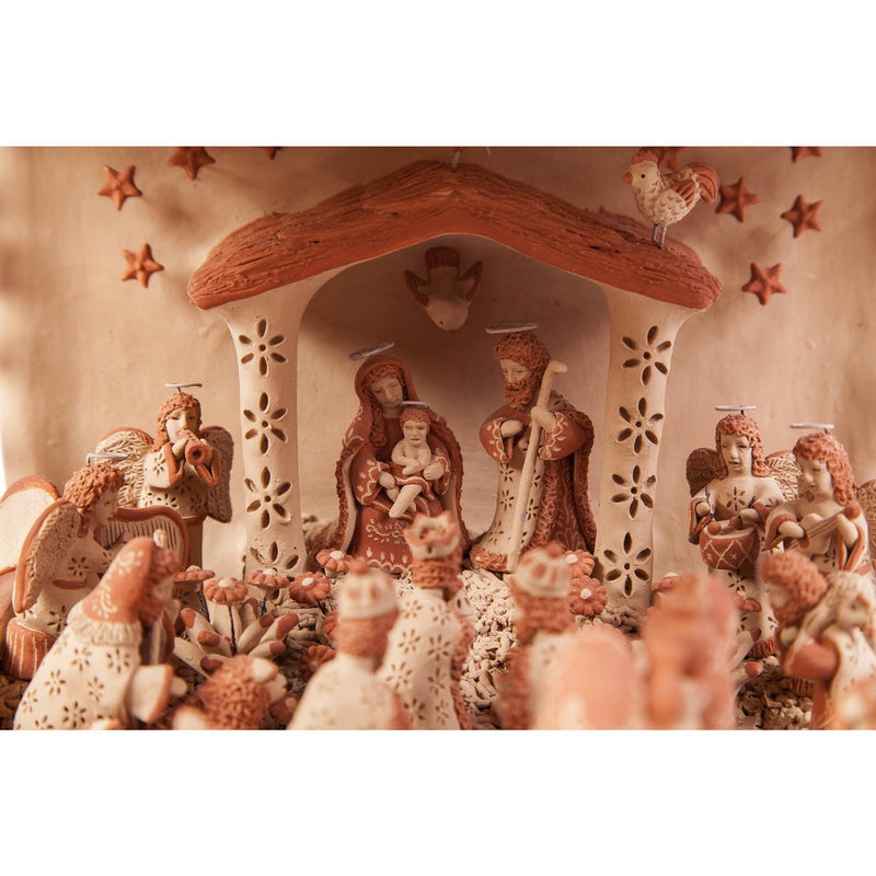 Carreta con Nacimiento / Ceramics Mexican Folk Art Clay Nativity