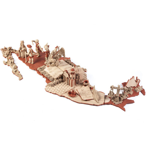 Mapa de Mexico en 1824 / Ceramics Mexican Folk Art Clay