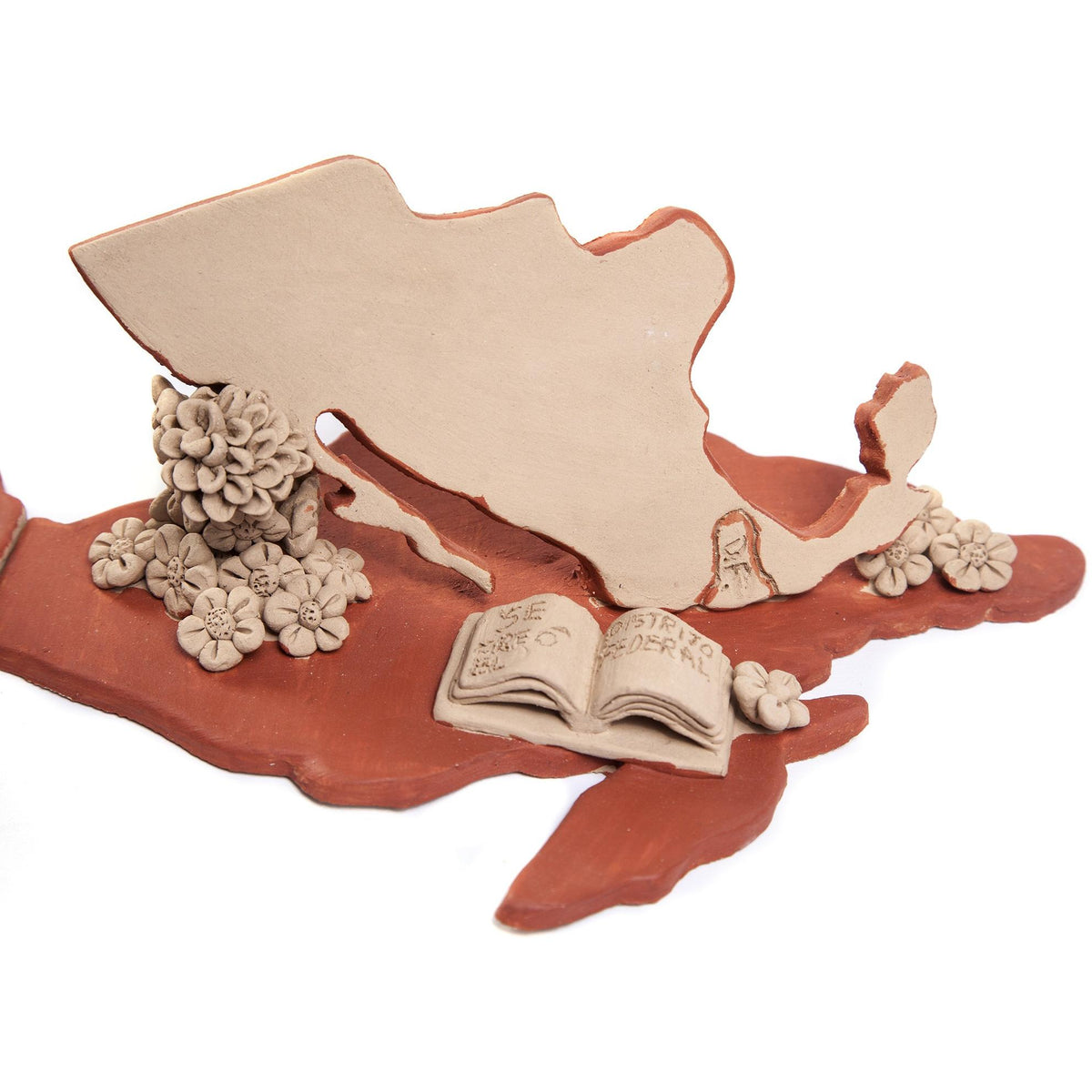 Mapa de Mexico en 1824 / Ceramics Mexican Folk Art Clay