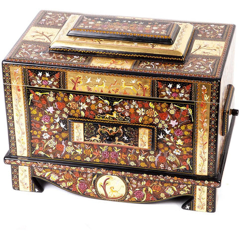 Caja Dorada / Woodcarving Lacquer Mexican Folk Art