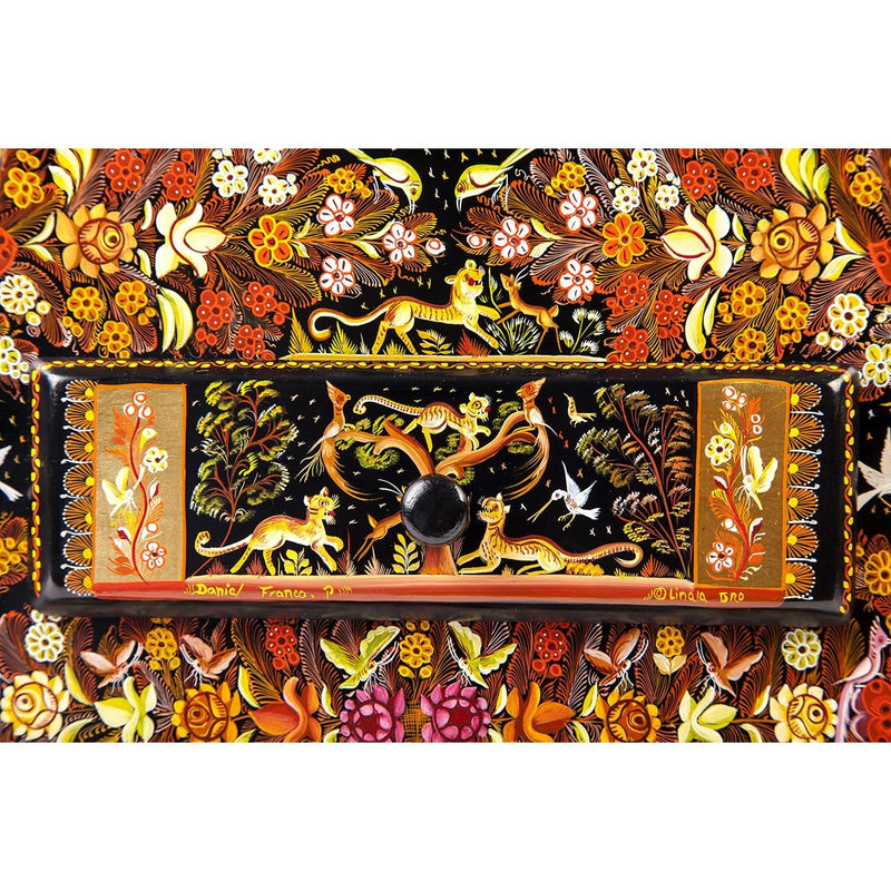 Caja Dorada / Woodcarving Lacquer Mexican Folk Art