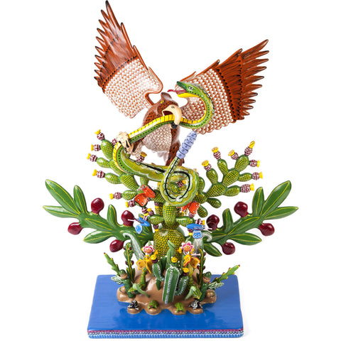 Escudo Nacional / Woodcarving Lacquer Mexican Folk Art