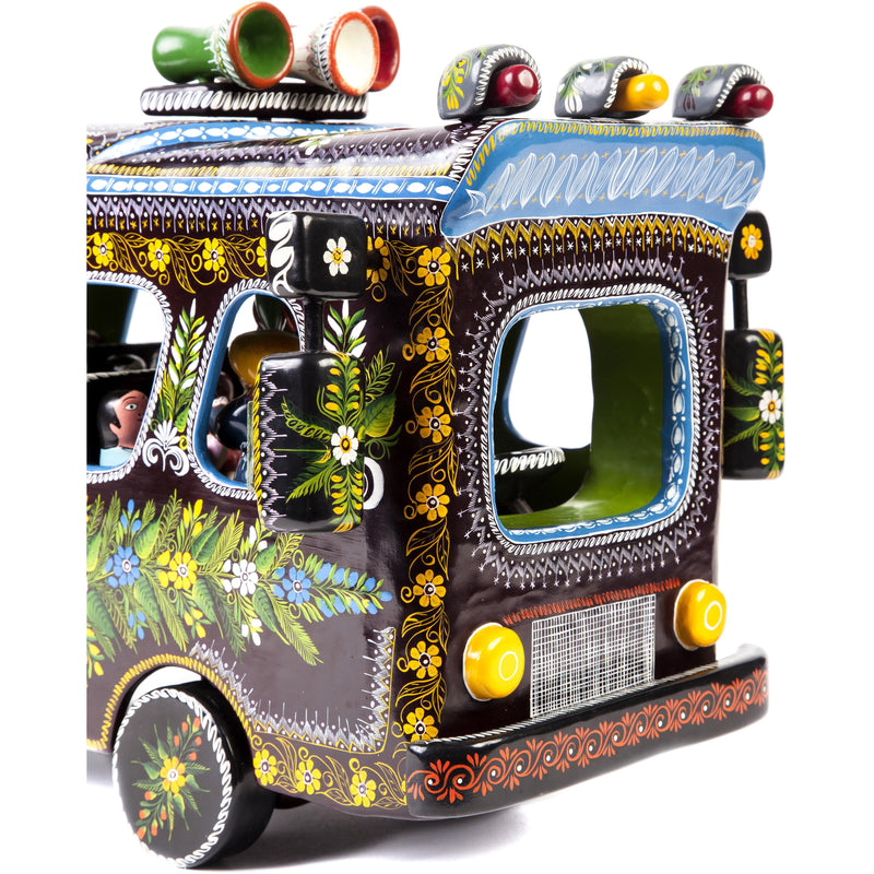 El Autobus / Woodcarving Lacquer Mexican Folk Art