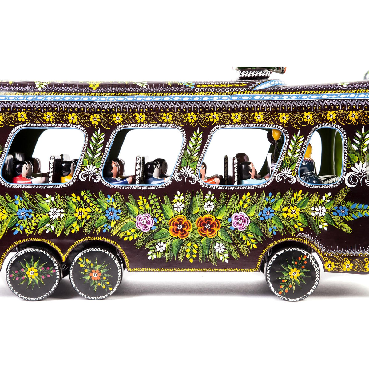 El Autobus / Woodcarving Lacquer Mexican Folk Art