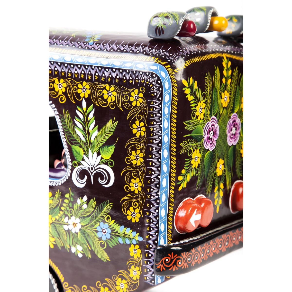 El Autobus / Woodcarving Lacquer Mexican Folk Art