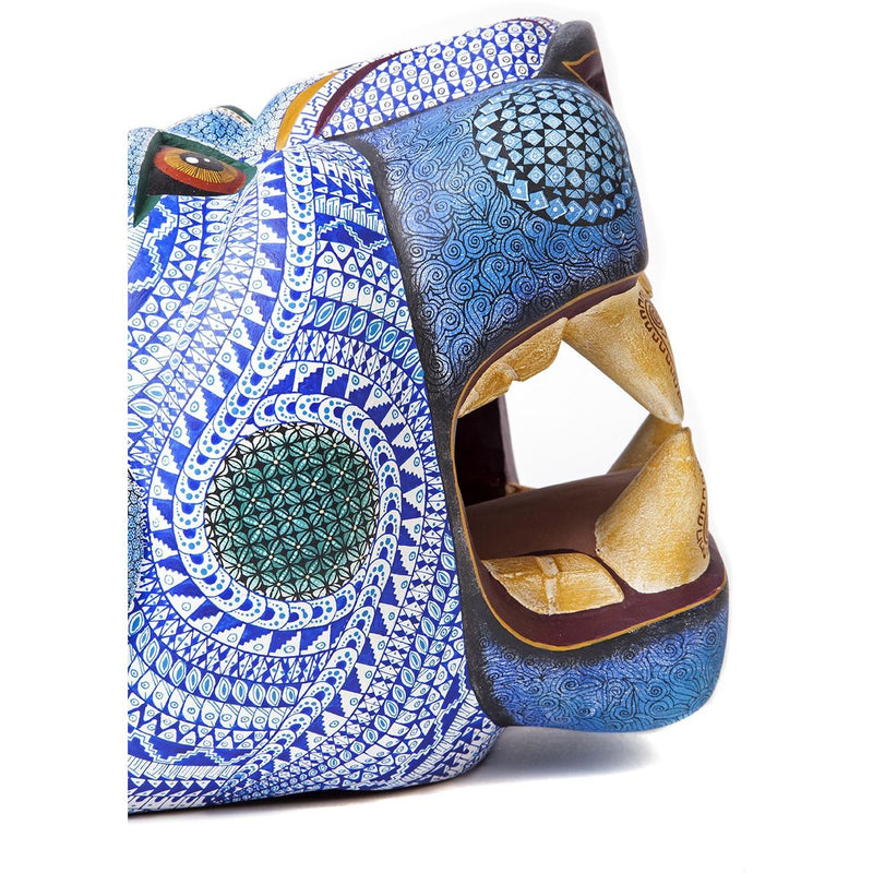 Mascara Balam Jade / Woodcarving Alebrije Mexican Folk Art Sculpture