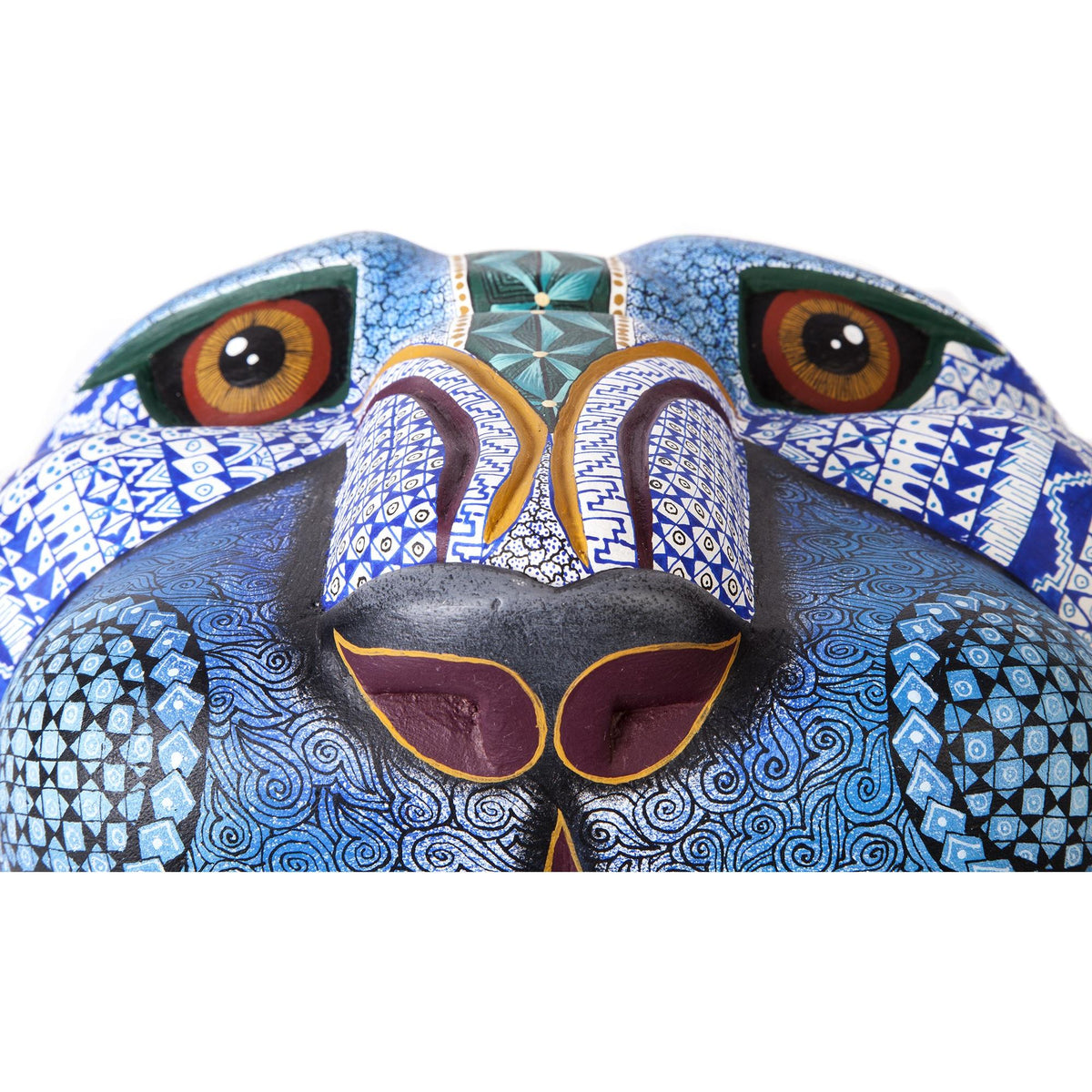 Mascara Balam Jade / Woodcarving Alebrije Mexican Folk Art Sculpture