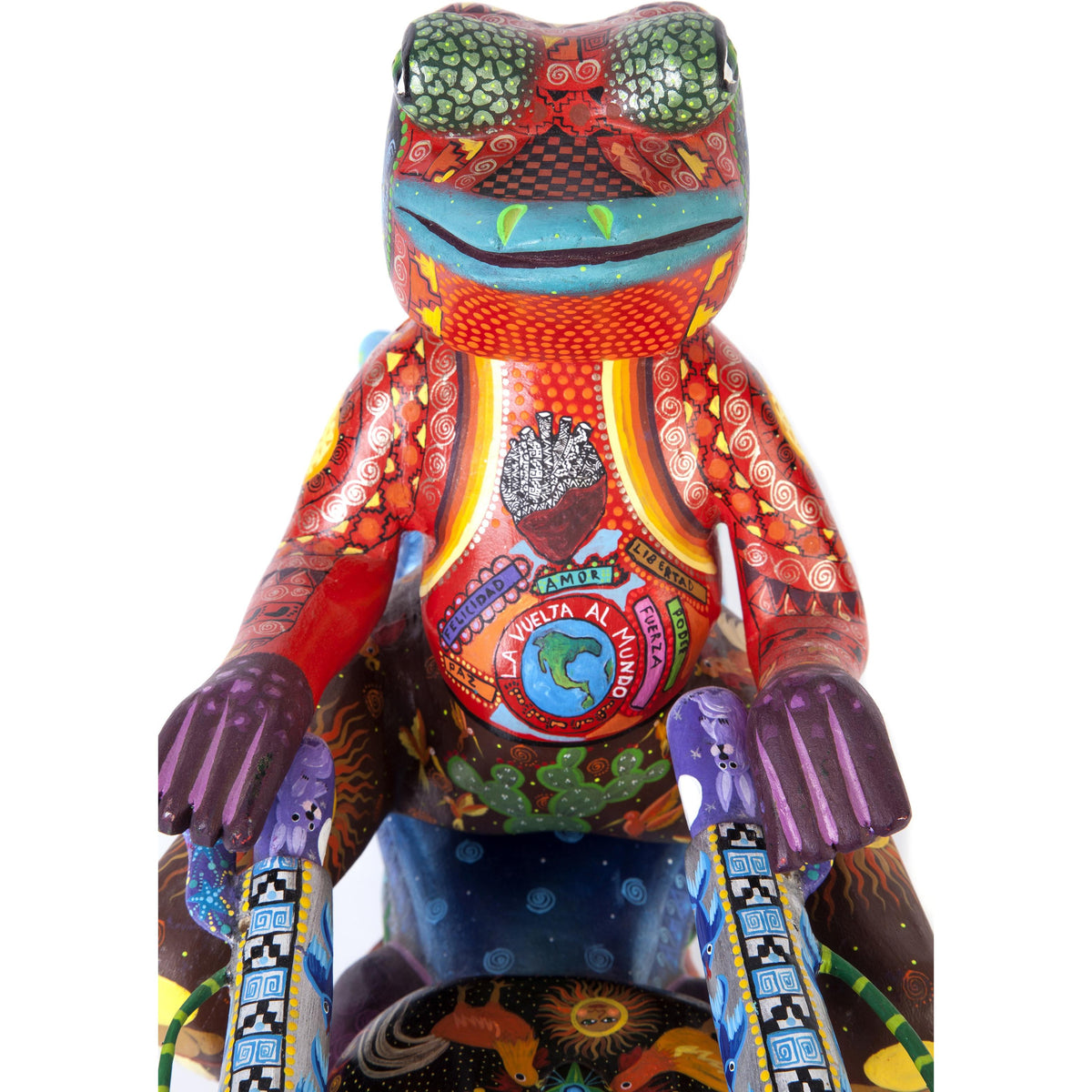 La Vuelta al Mundo / Woodcarving Alebrije Mexican Folk Art Sculpture