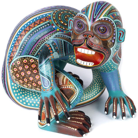 Mono Contento / Woodcarving Alebrije Mexican Folk Art Sculpture