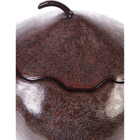 Costurero Cafe Rayado / Lacquer Mexican Folk Art