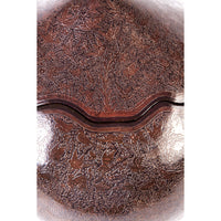 Costurero Cafe Rayado / Lacquer Mexican Folk Art